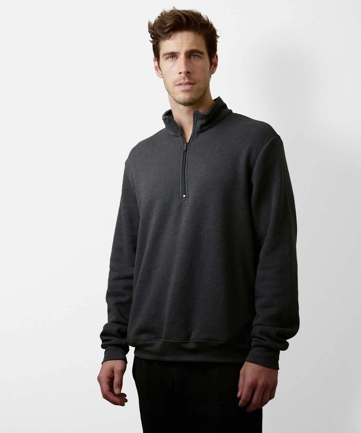 Quarter Zip Sweatshirt for Men (Dark Grey)