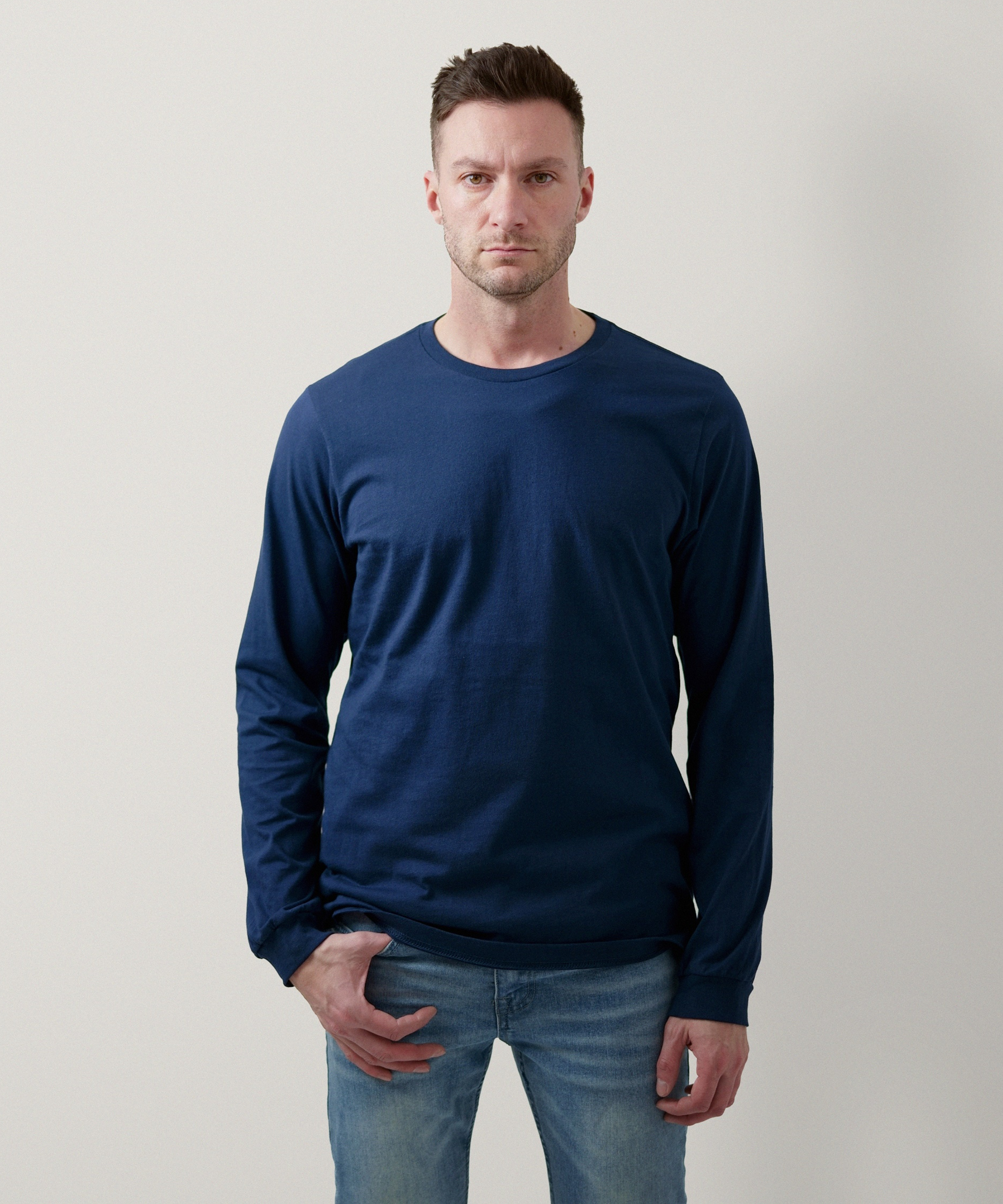 Essential Long Sleeve T-Shirt for Men (Navy)