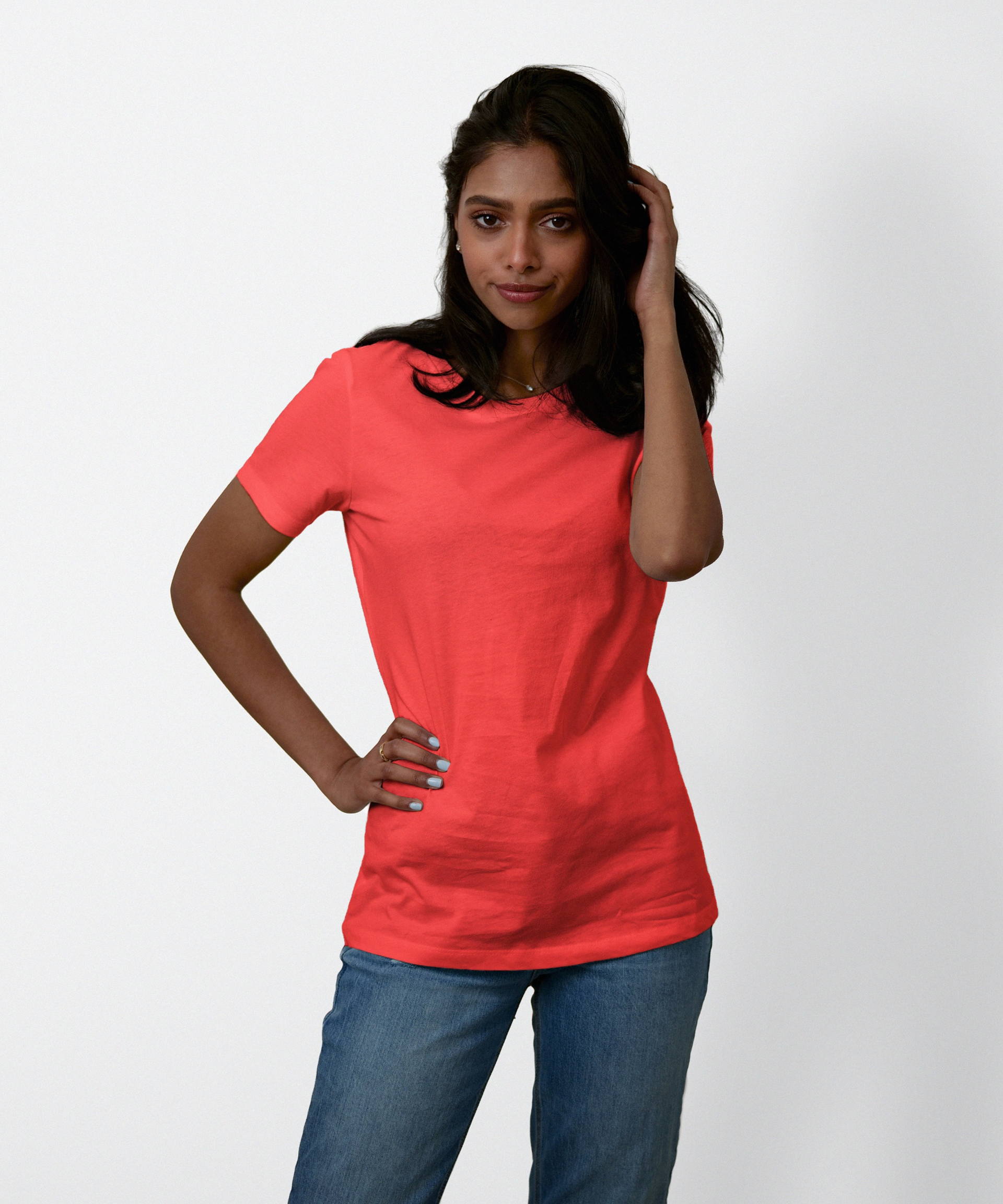 Essential Short Sleeve T-Shirt for Women (Coral)