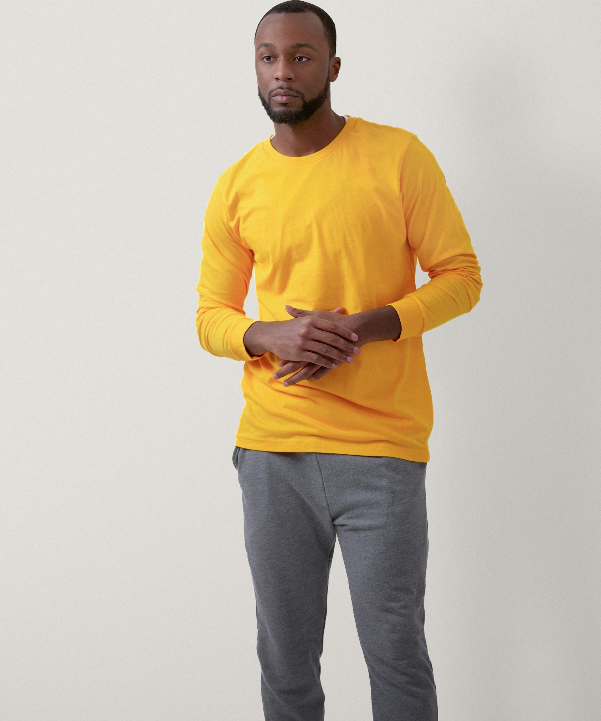 Essential Long Sleeve T-Shirt for Men (Gold)