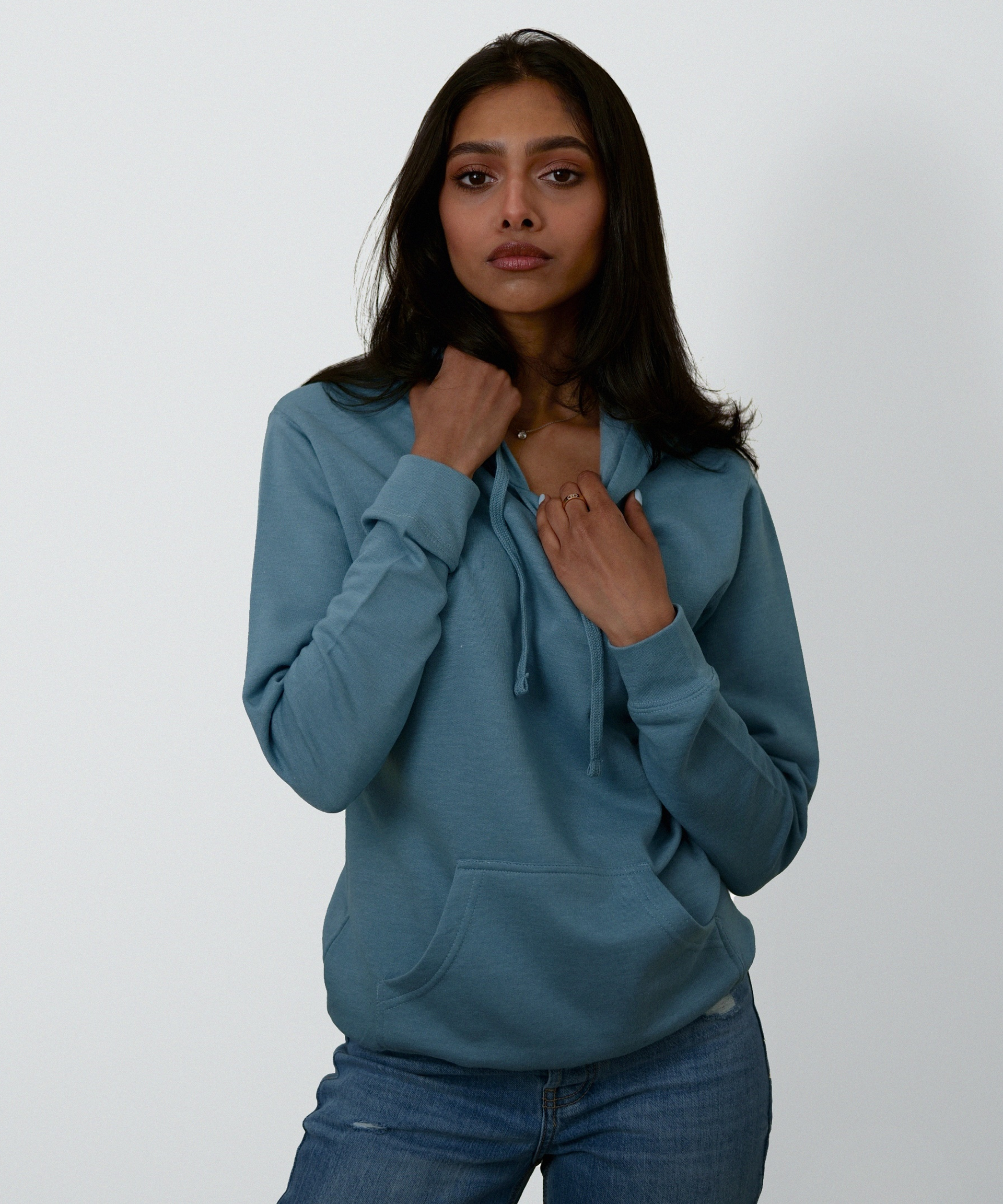 Essential Pullover Hoodie for Women (Misty Blue)