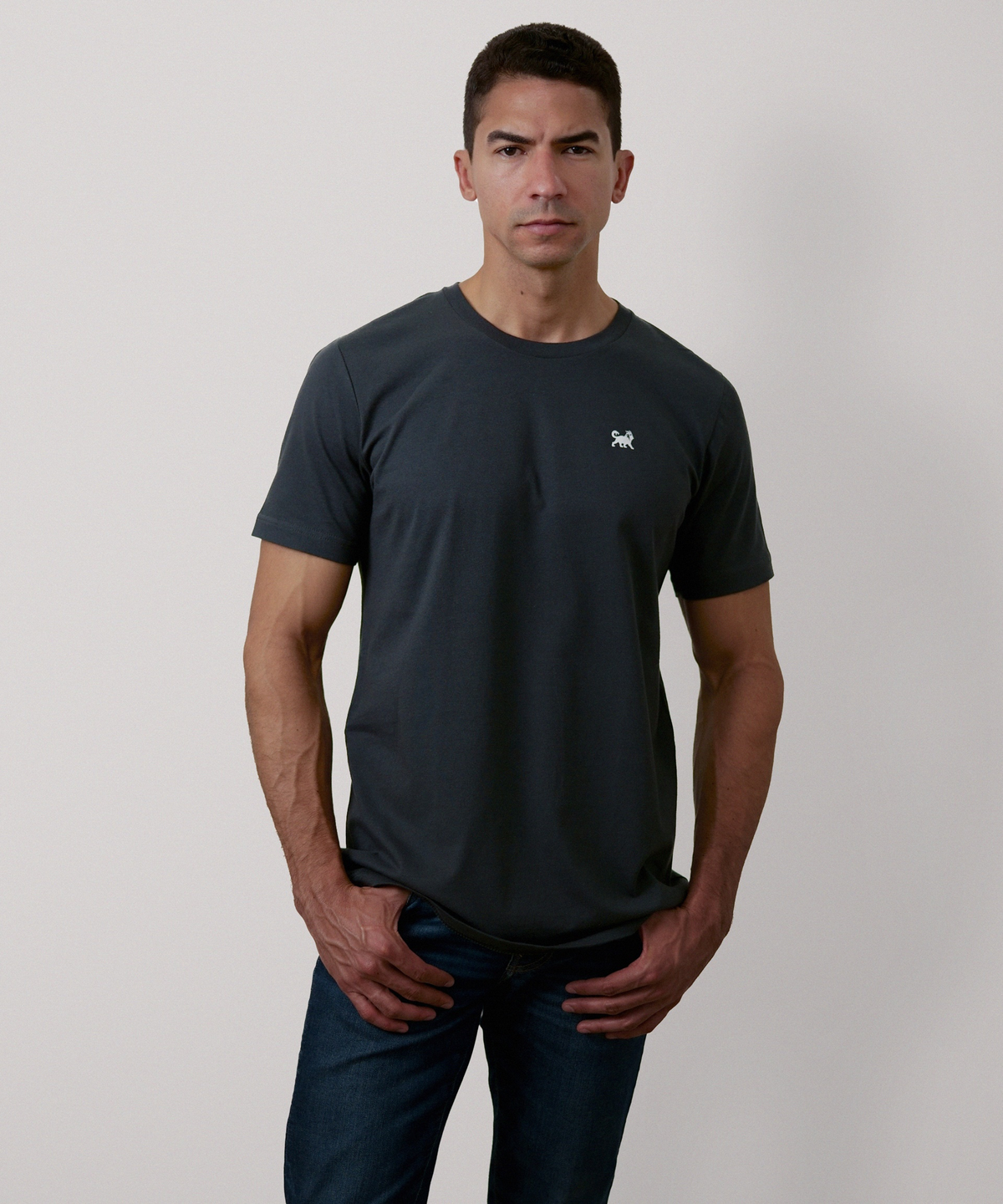 Signature Short Sleeve T-Shirt for Men (Dark Grey)