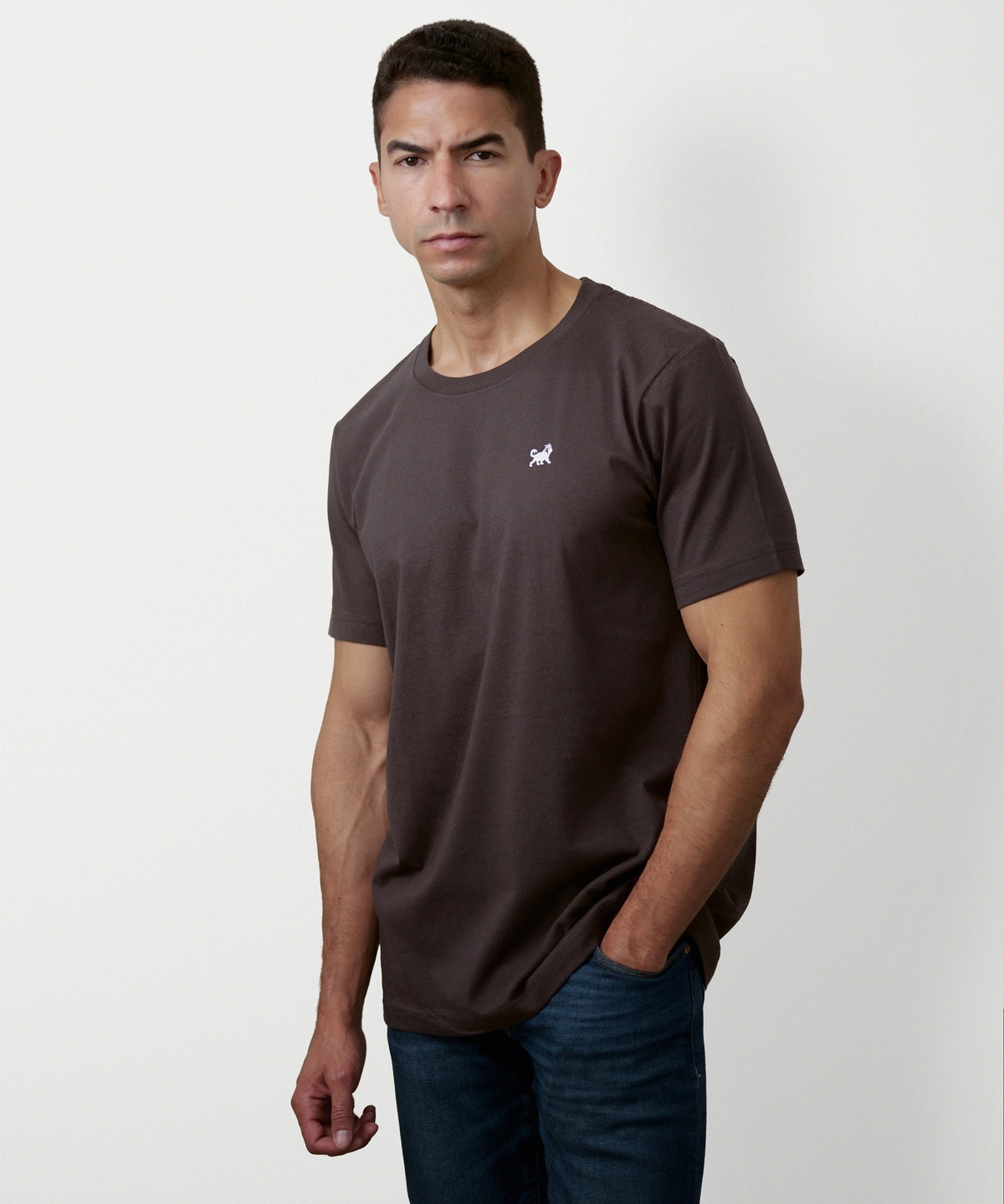 Signature Short Sleeve T-Shirt for Men (Brown)