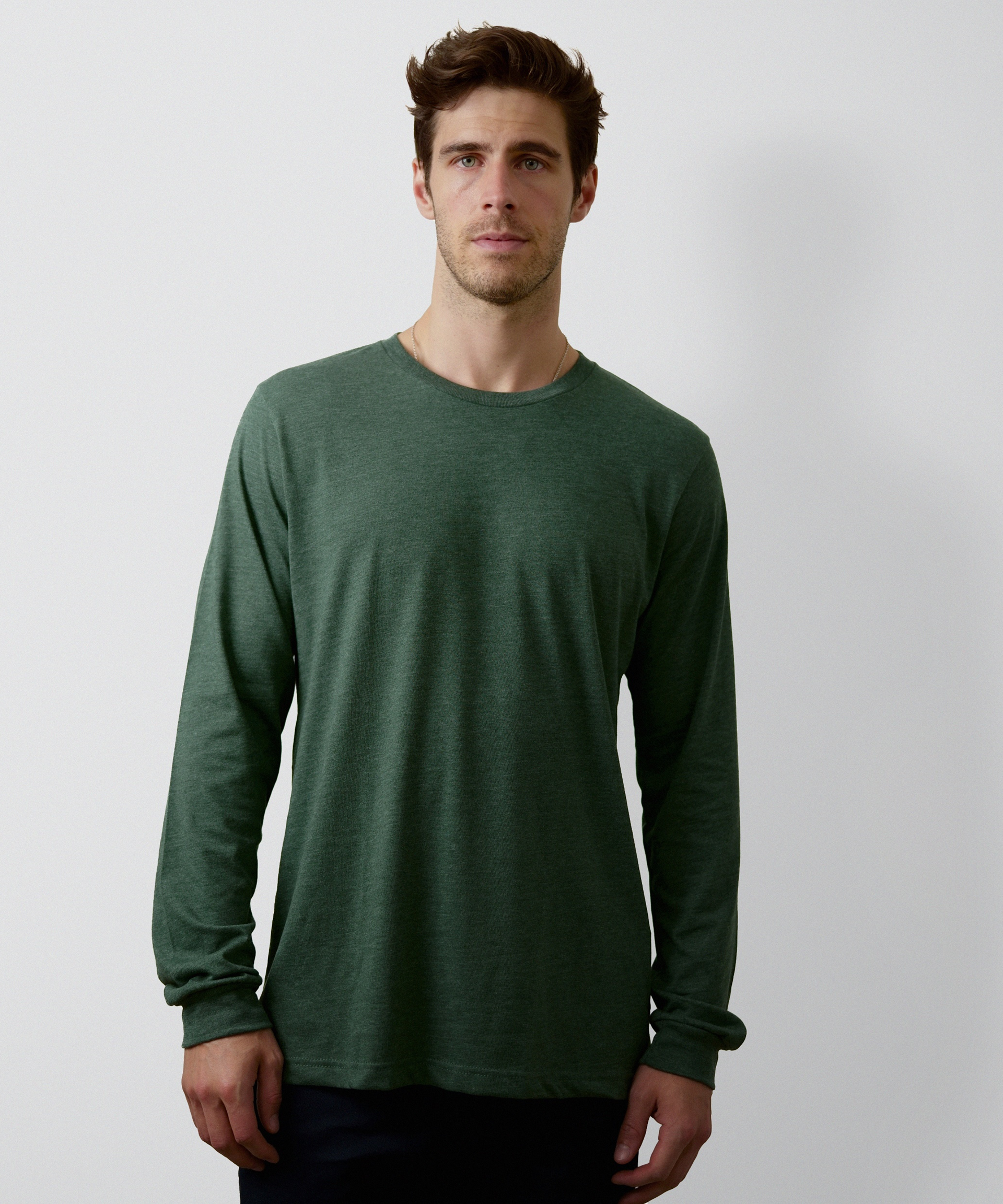 Essential Long Sleeve T-Shirt for Men (Heather Forest)