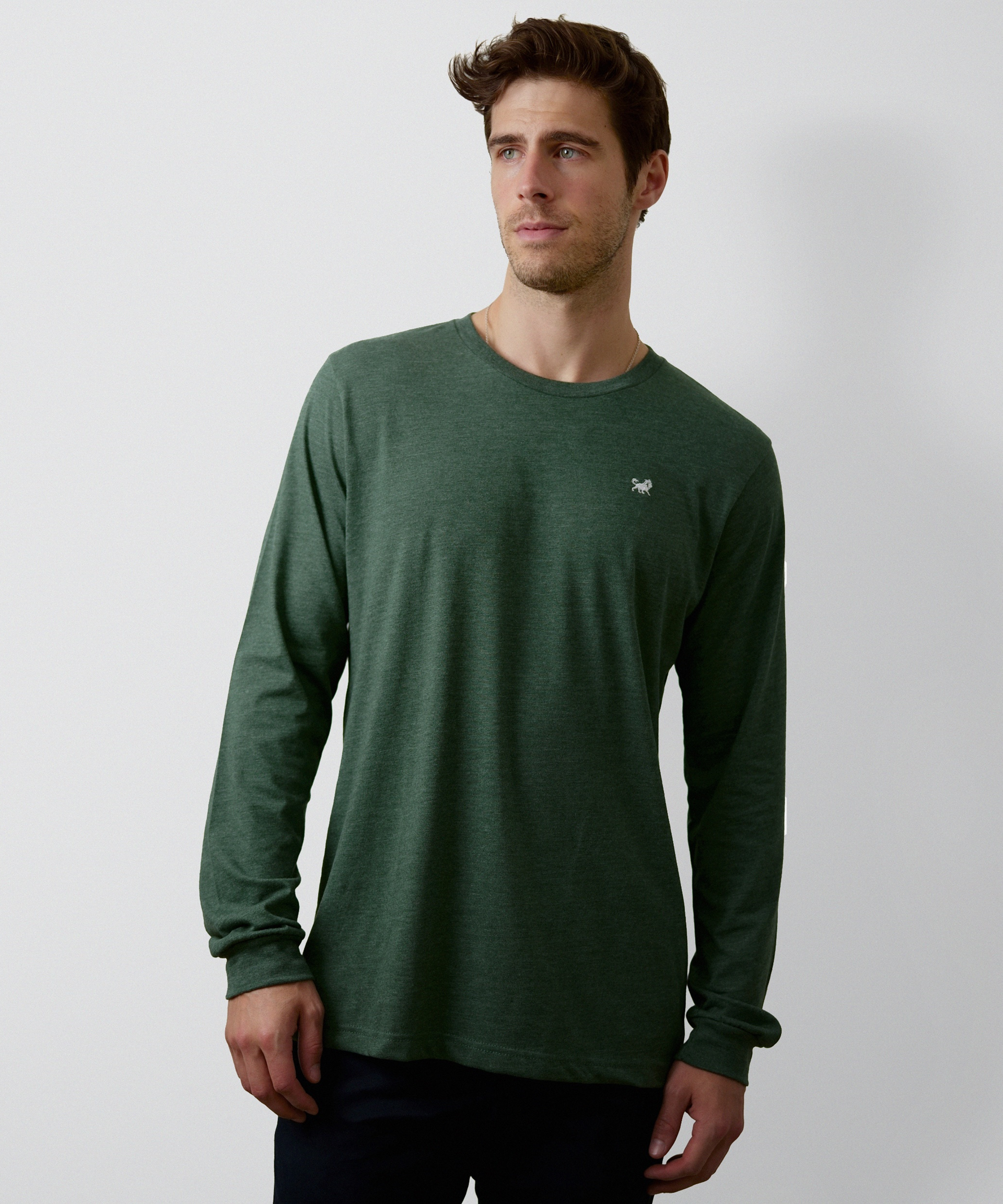 Signature Long Sleeve T-Shirt for Men (Heather Forest)