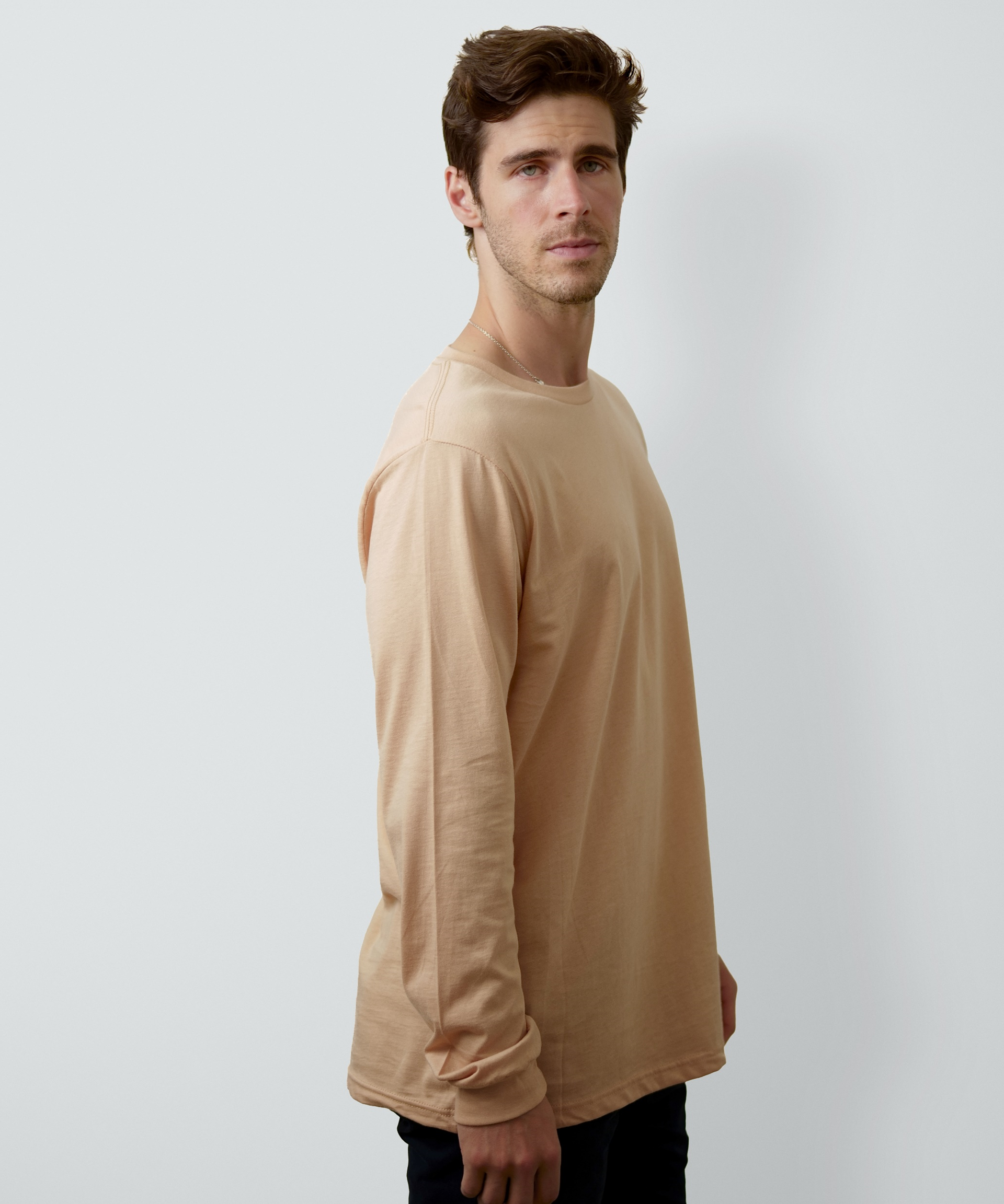 Essential Long Sleeve T-Shirt for Men (Sand Dune)