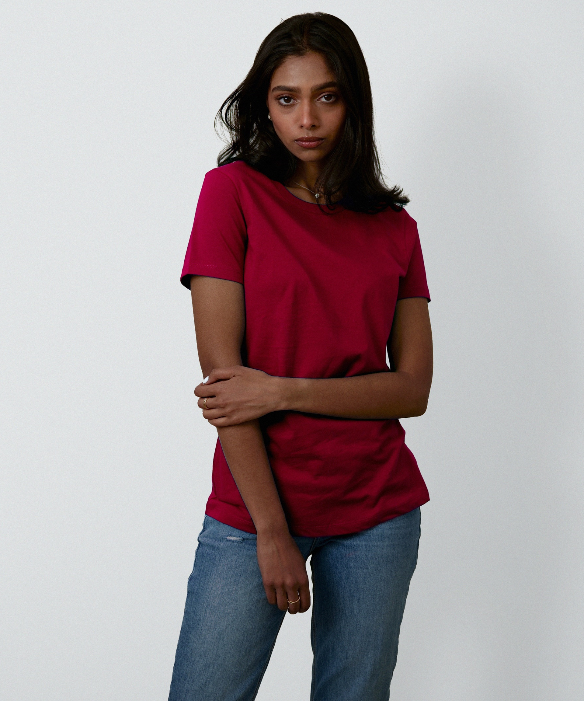 Essential Short Sleeve T-Shirt for Women (Sangria)