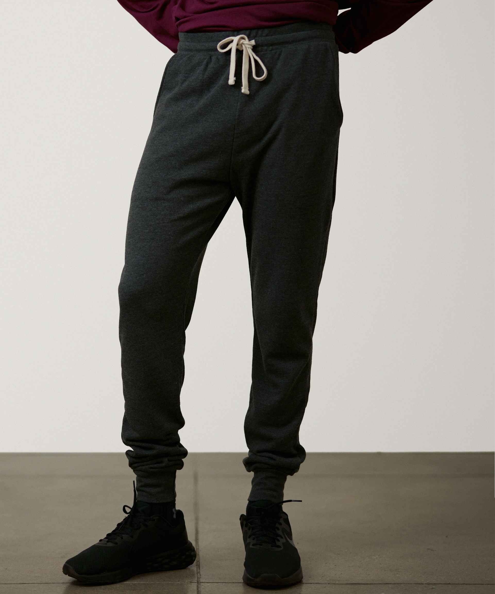 Unisex Organic French Terry Joggers (Heather Coal)