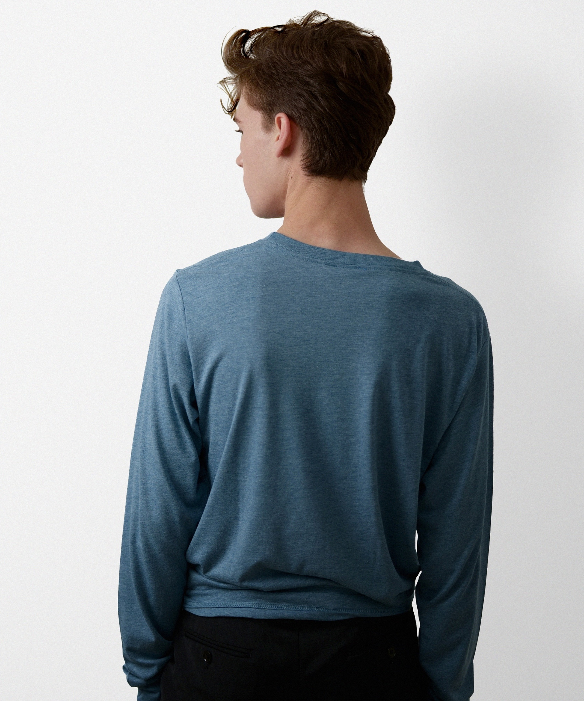 Essential Long Sleeve T-Shirt for Men (Denim Triblend)