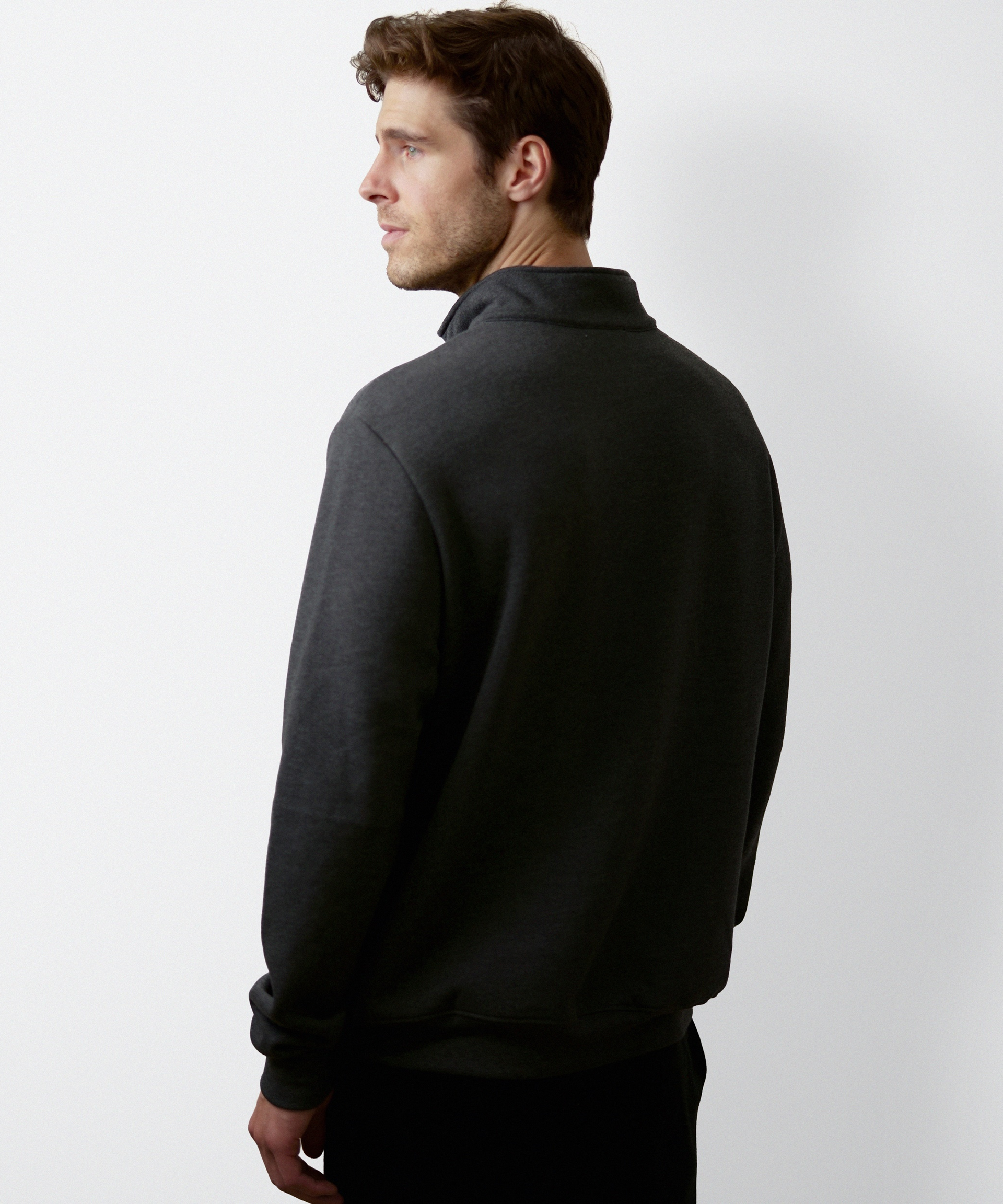 Quarter Zip Sweatshirt for Men (Dark Grey)