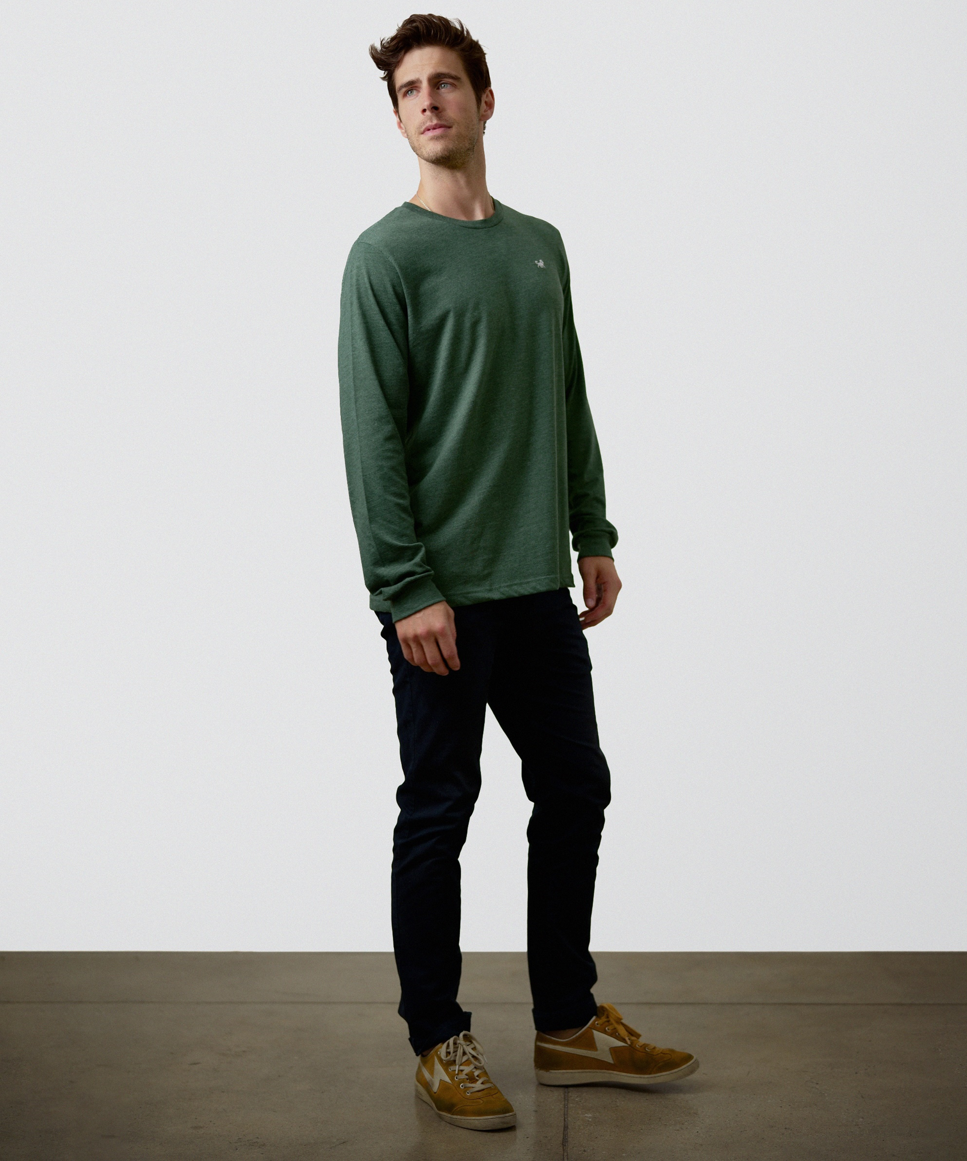 Signature Long Sleeve T-Shirt for Men (Heather Forest)
