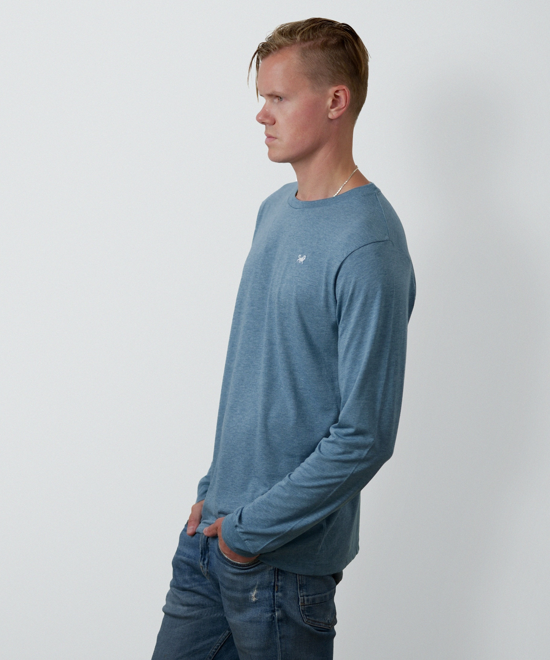 Signature Long Sleeve T-Shirt for Men (Denim Triblend)