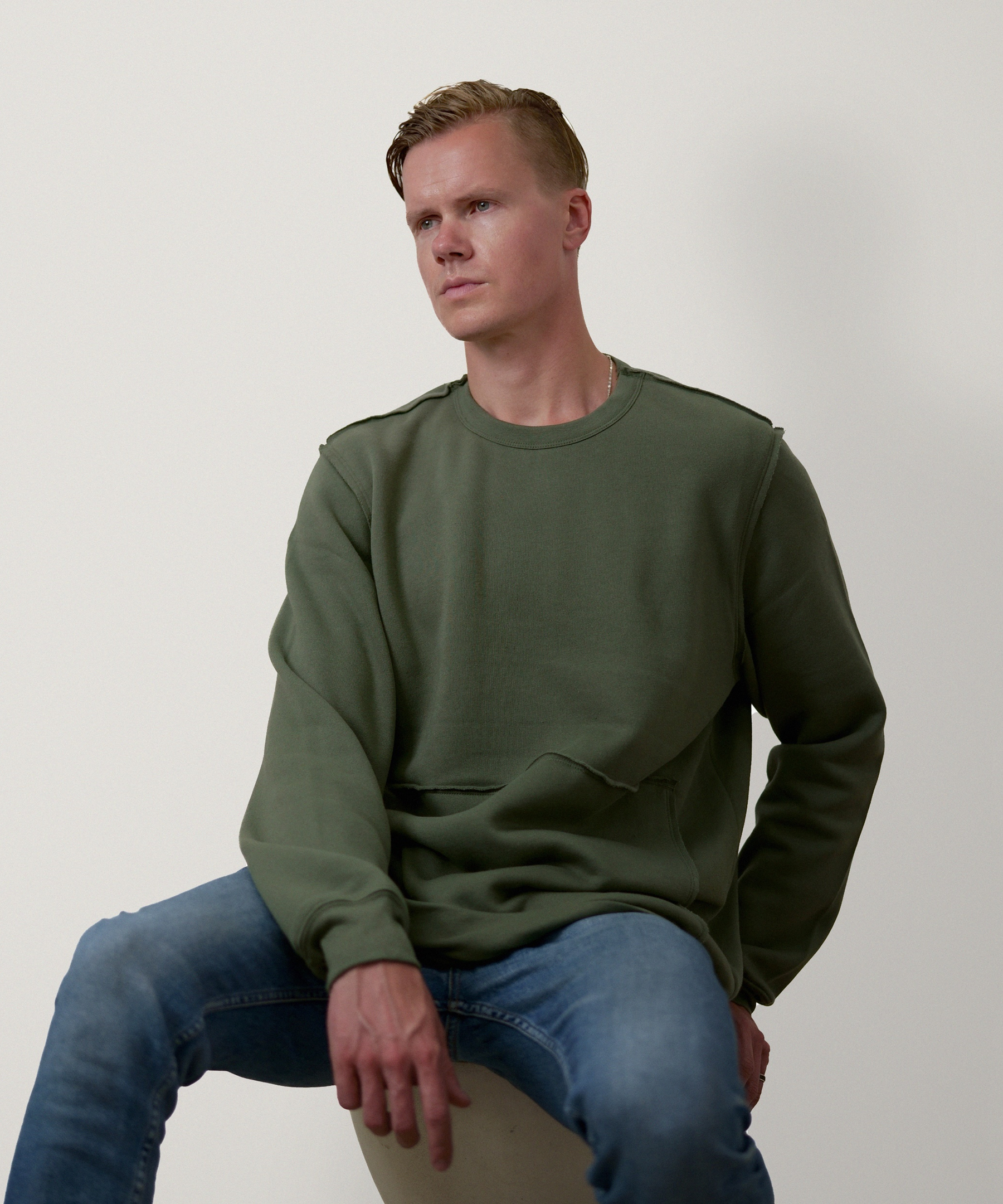 Layered Kangaroo Pocket Sweatshirt for Men